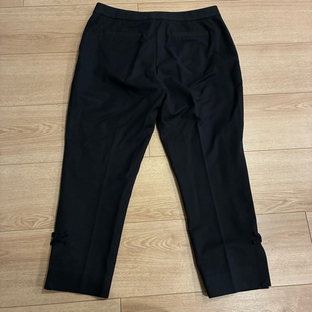 Kate Spade New York Black Ankle Cropped Bow Pant Cotton Size 14 - Picture 8 of 8